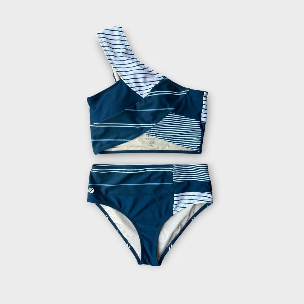 Nani Swimwear Patchwork Crop Top Bikini Set Women's Size Small S Beachy Sporty